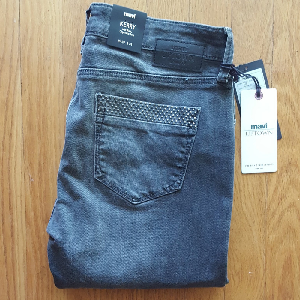 🆕 Kerry Midrise Cigarette Leg- dk gray/washed blk